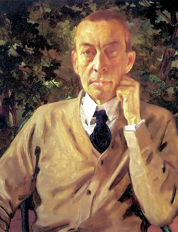 Rachmaninov geschilderd door Konstantin Somov, 1925